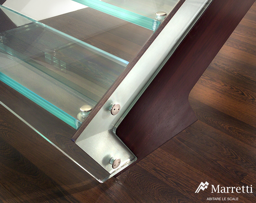 Wooden Strings & Glass Treads by Marretti Staircases